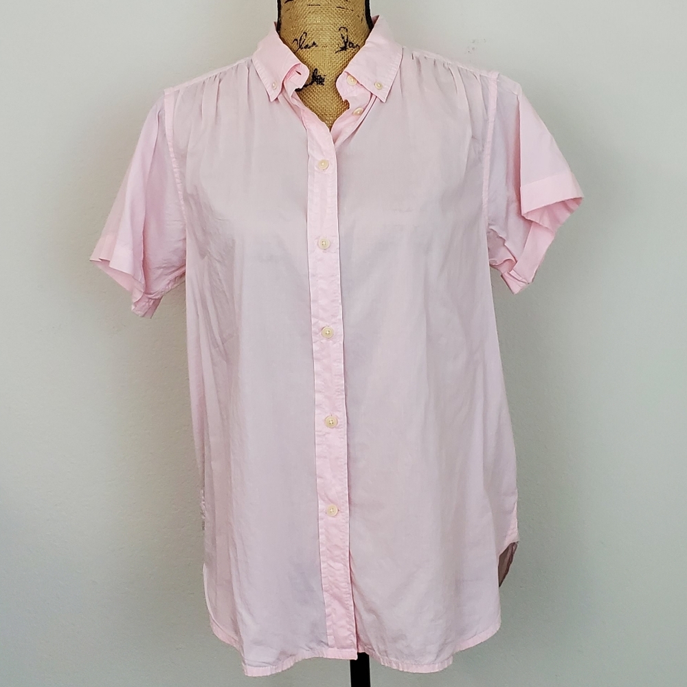J.Crew Lightweight Cotton Poplin Button Down Sz 10